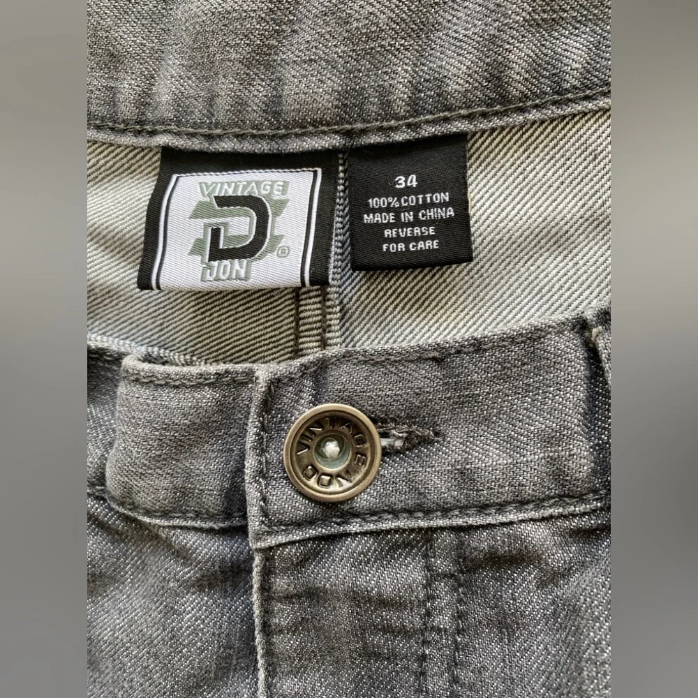 Vintage Don Gray Cotton Embroidered‎ Back Pockets Men Jeans Size 34